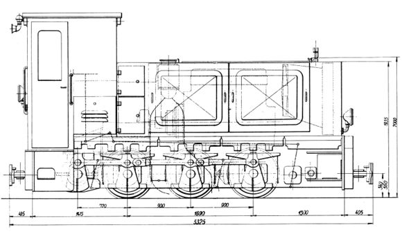 Rysunek fabryczny lokomotywy HF 130 C.